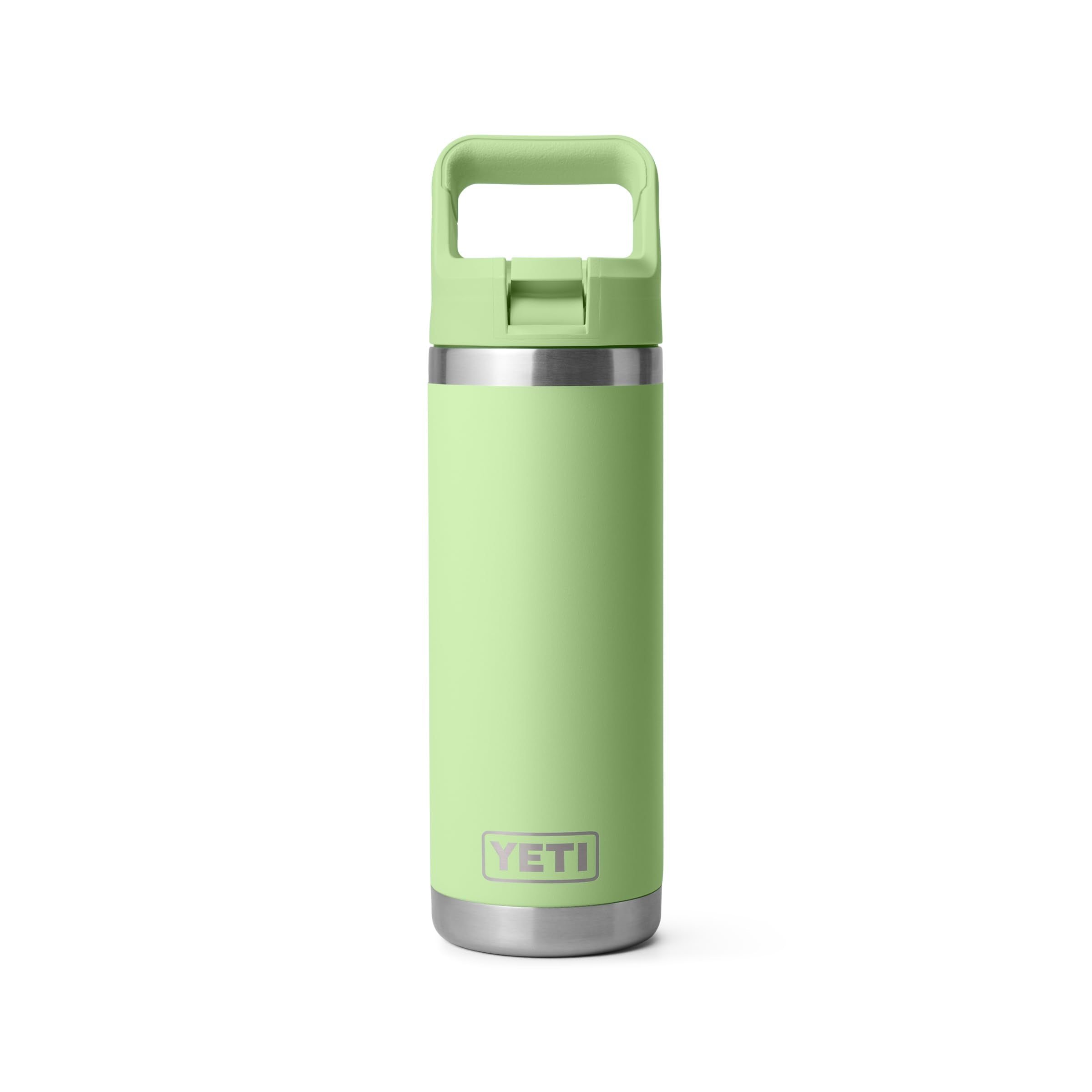 YETI Rambler 18 oz Bottle, Vacuum Insulated, Stainless Steel with Color Matching Straw Cap, Rescue Red