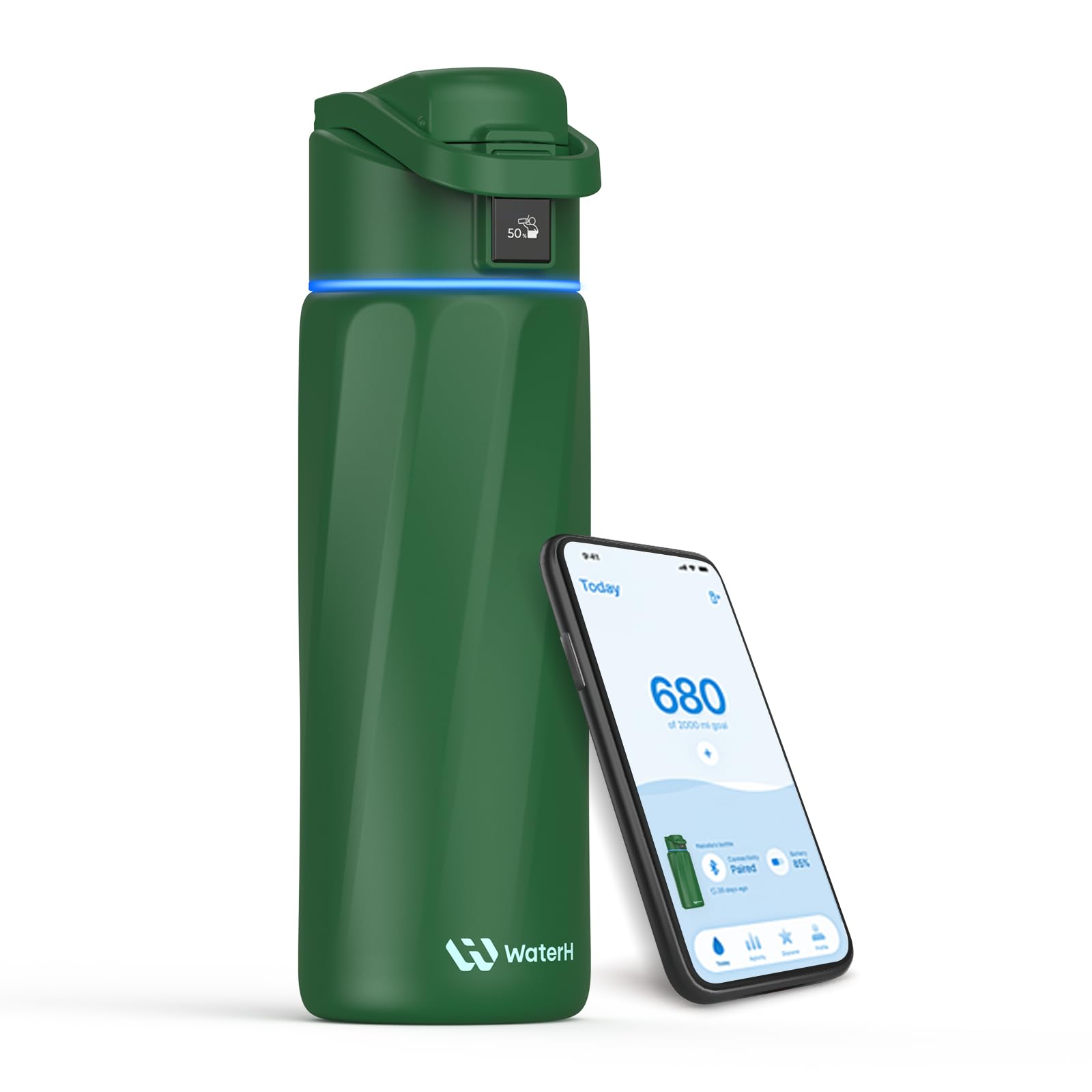 BOOST Smart Water Bottle with Reminder & Tracker, Double Wall Vacuum Insulated Bottles Stainless Steel, 32oz BPA-Free Wide Mouth for School, Gym, Office, Ideal for Mother's Day