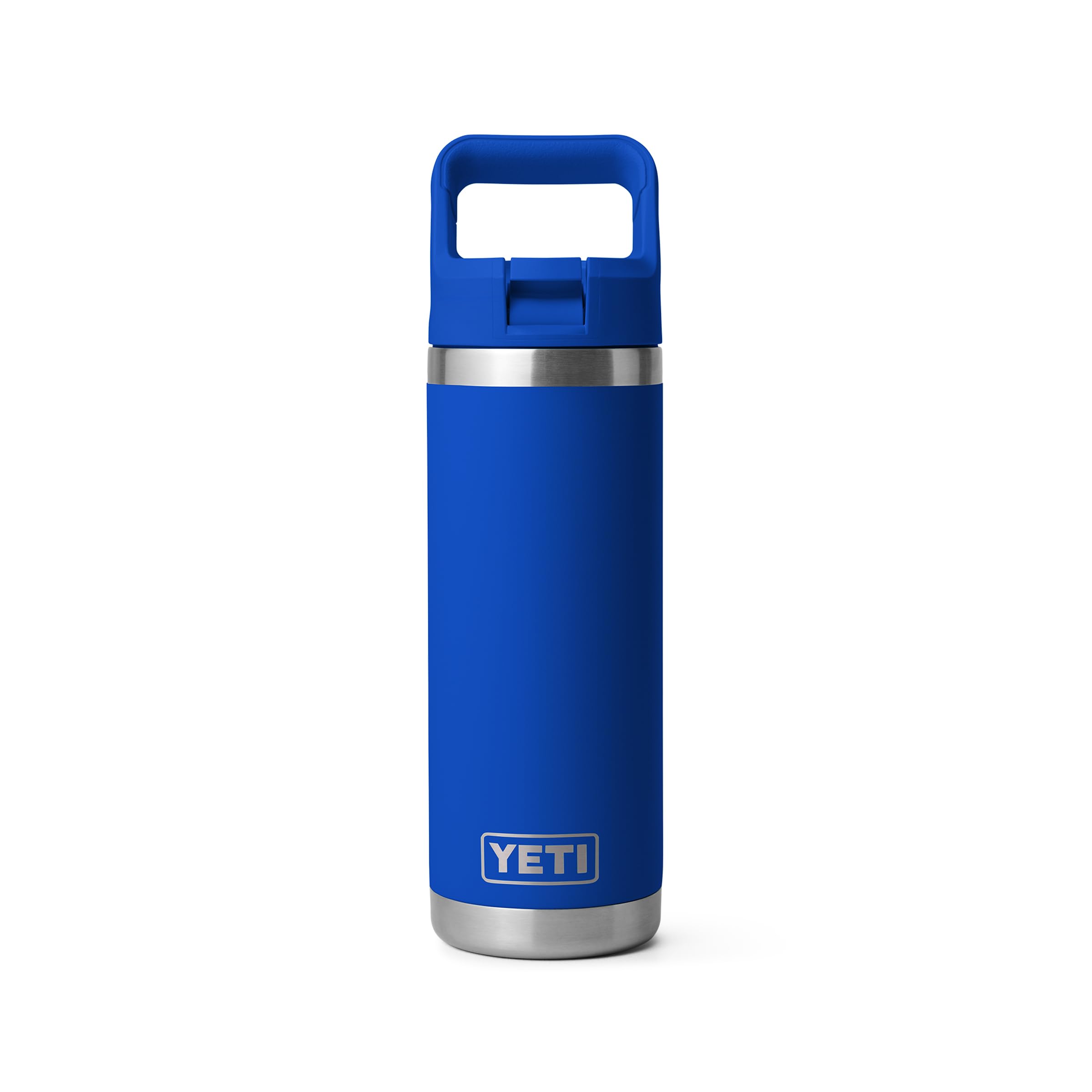 YETI Rambler 18 oz Bottle, Vacuum Insulated, Stainless Steel with Color Matching Straw Cap, Rescue Red