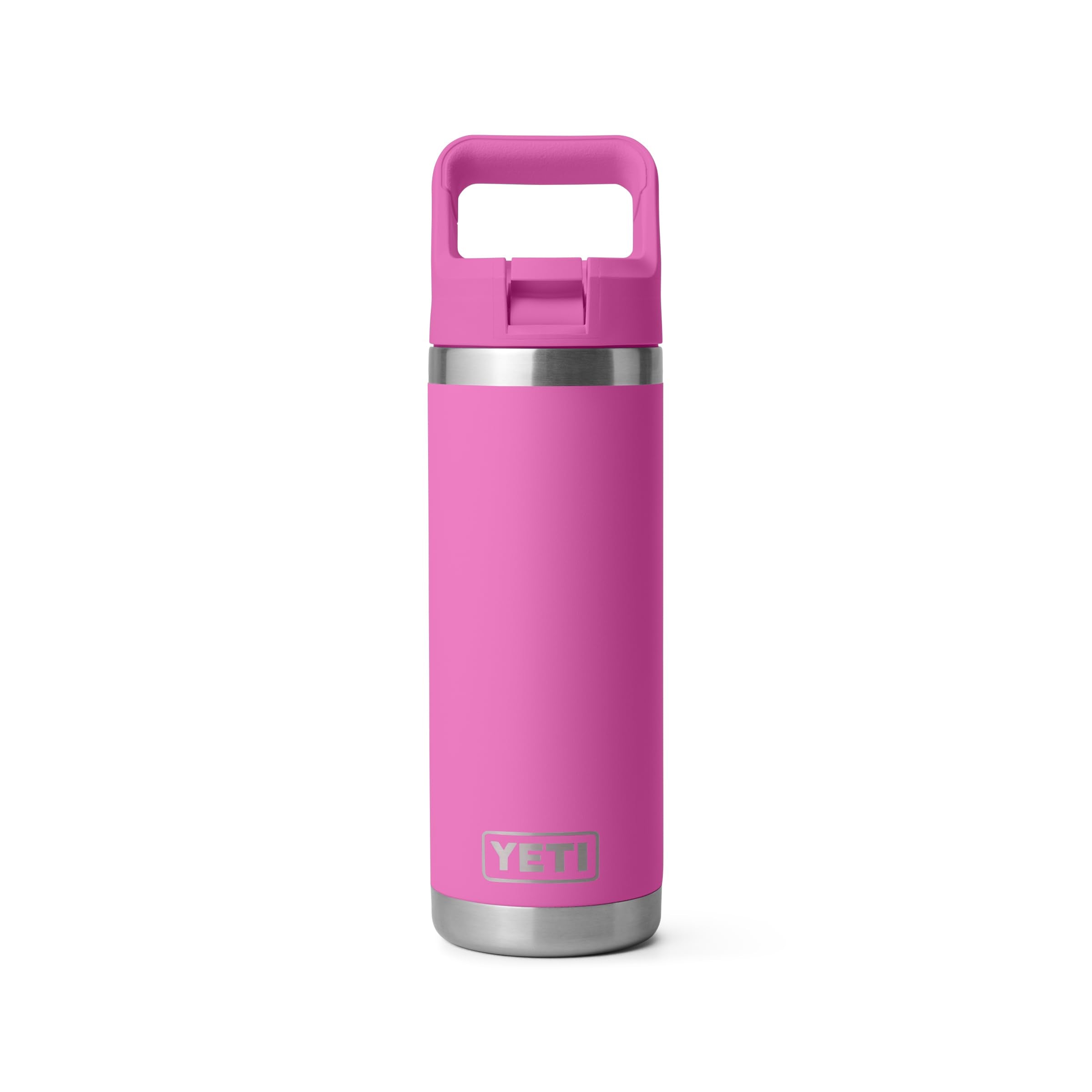 YETI Rambler 18 oz Bottle, Vacuum Insulated, Stainless Steel with Color Matching Straw Cap, Rescue Red