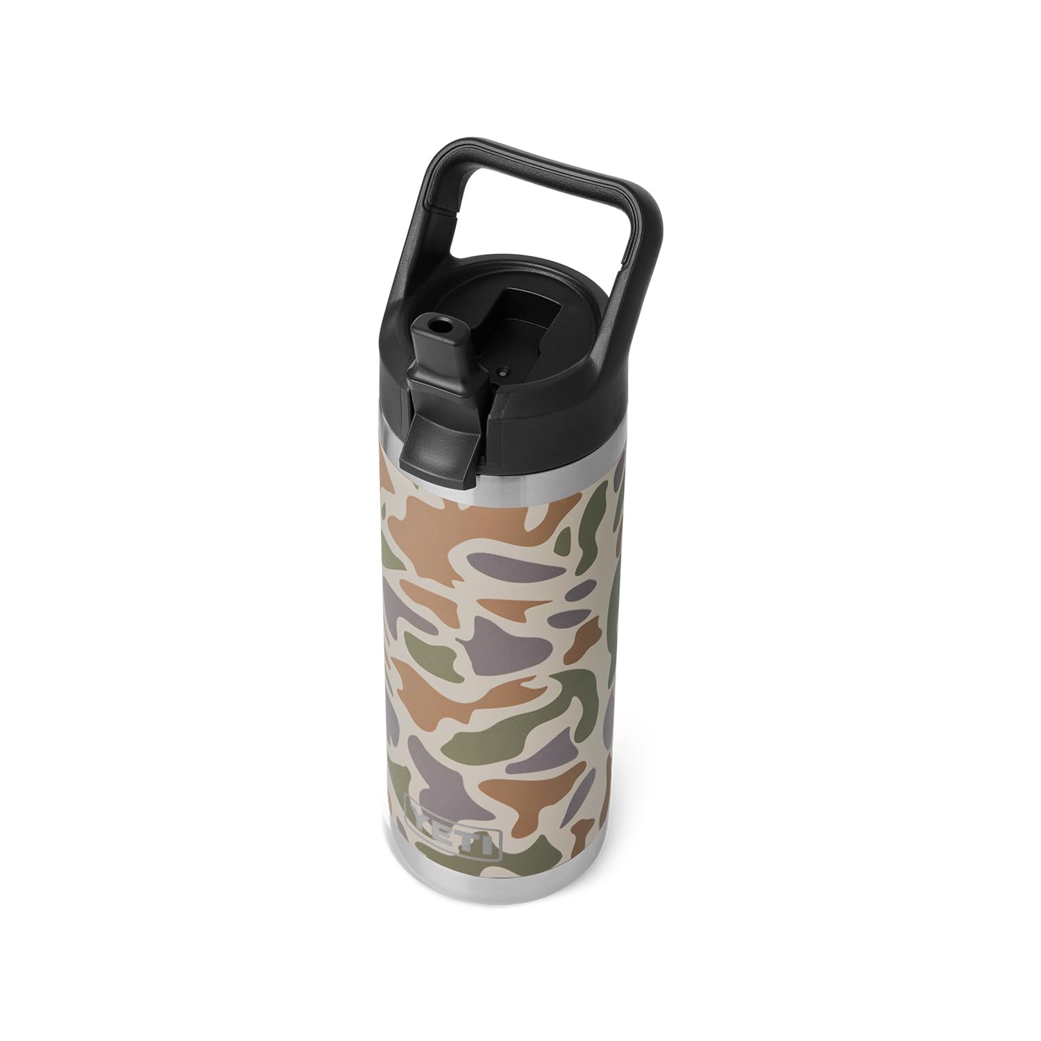 YETI Rambler 18 oz Bottle, Vacuum Insulated, Stainless Steel with Color Matching Straw Cap, Rescue Red