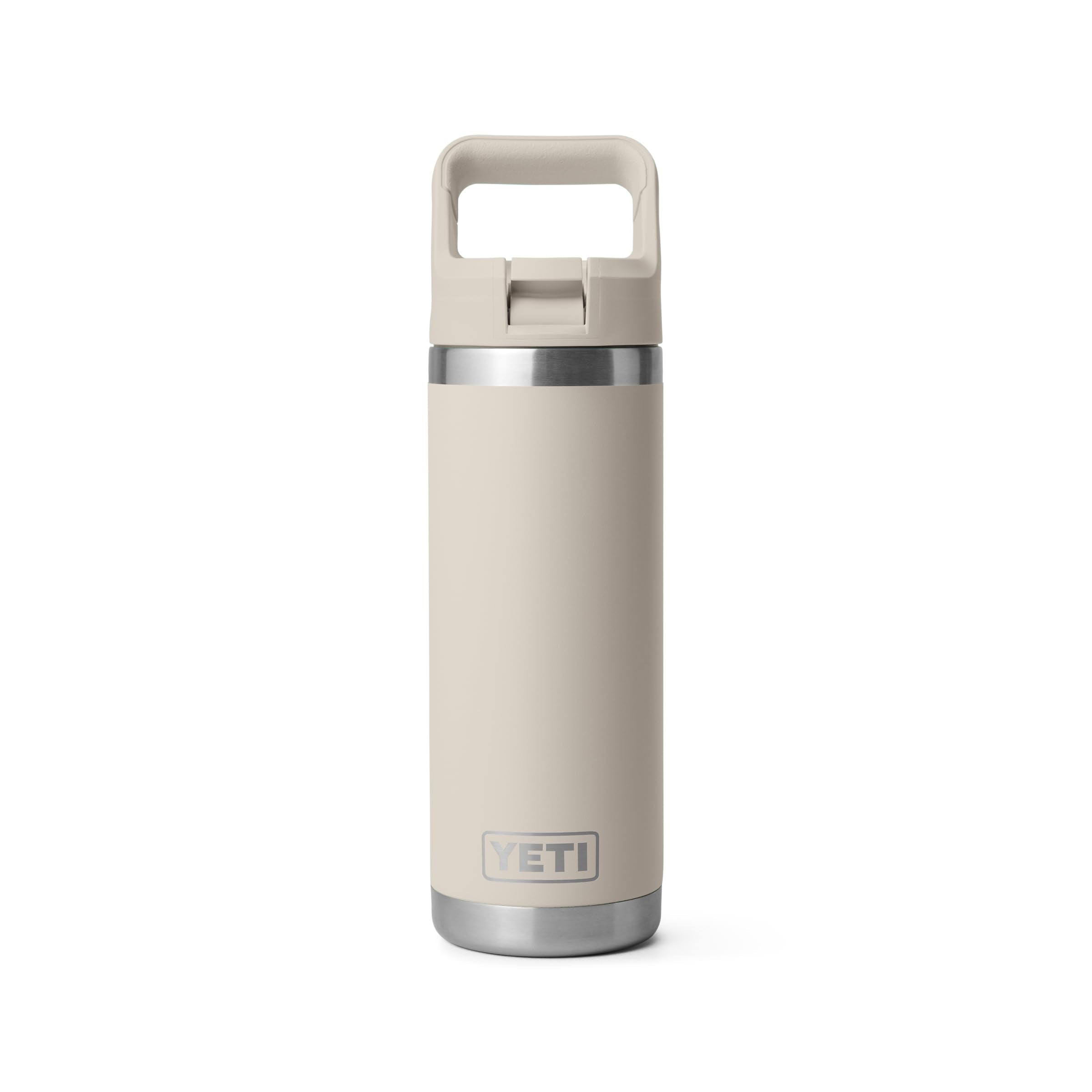 YETI Rambler 18 oz Bottle, Vacuum Insulated, Stainless Steel with Color Matching Straw Cap, Rescue Red