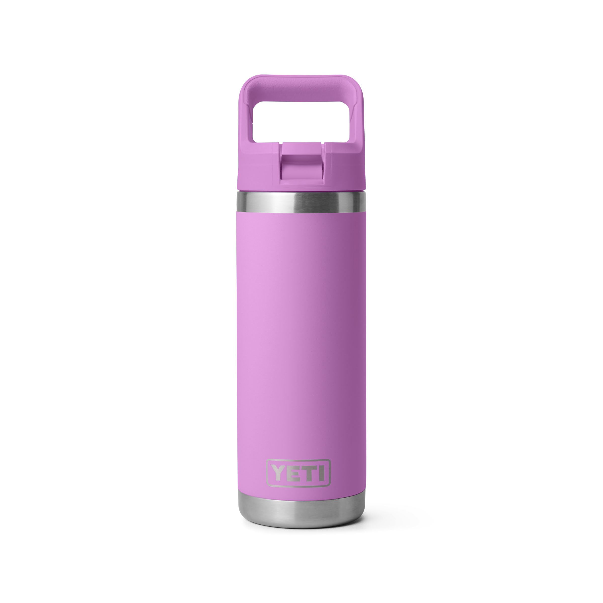 YETI Rambler 18 oz Bottle, Vacuum Insulated, Stainless Steel with Color Matching Straw Cap, Rescue Red