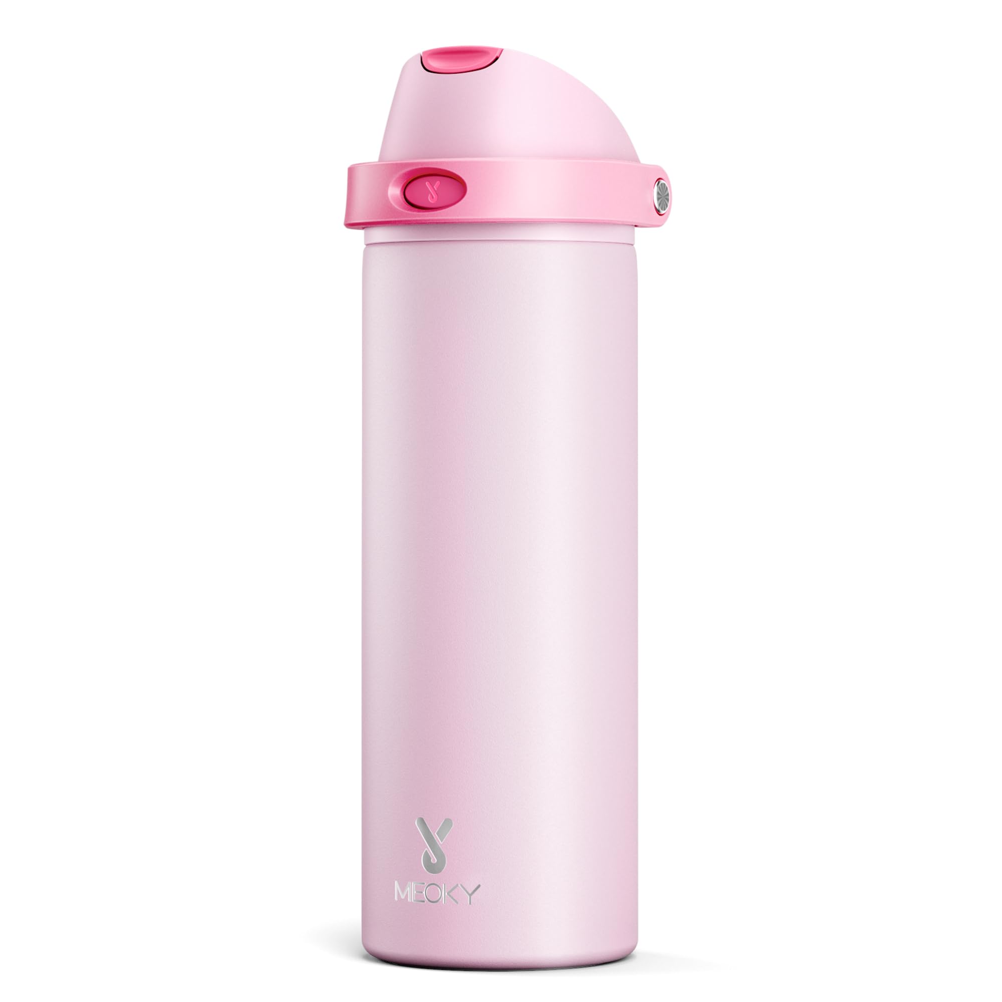 24 oz Insulated Water Bottle for Sports: Meoky Stainless Steel Water Bottle with 2-in-1 Straw and Spout Lid - Leak Proof, Cold for 24 Hours, Fits in Car Cup Holder, BPA-Free for Travel Gym, Night