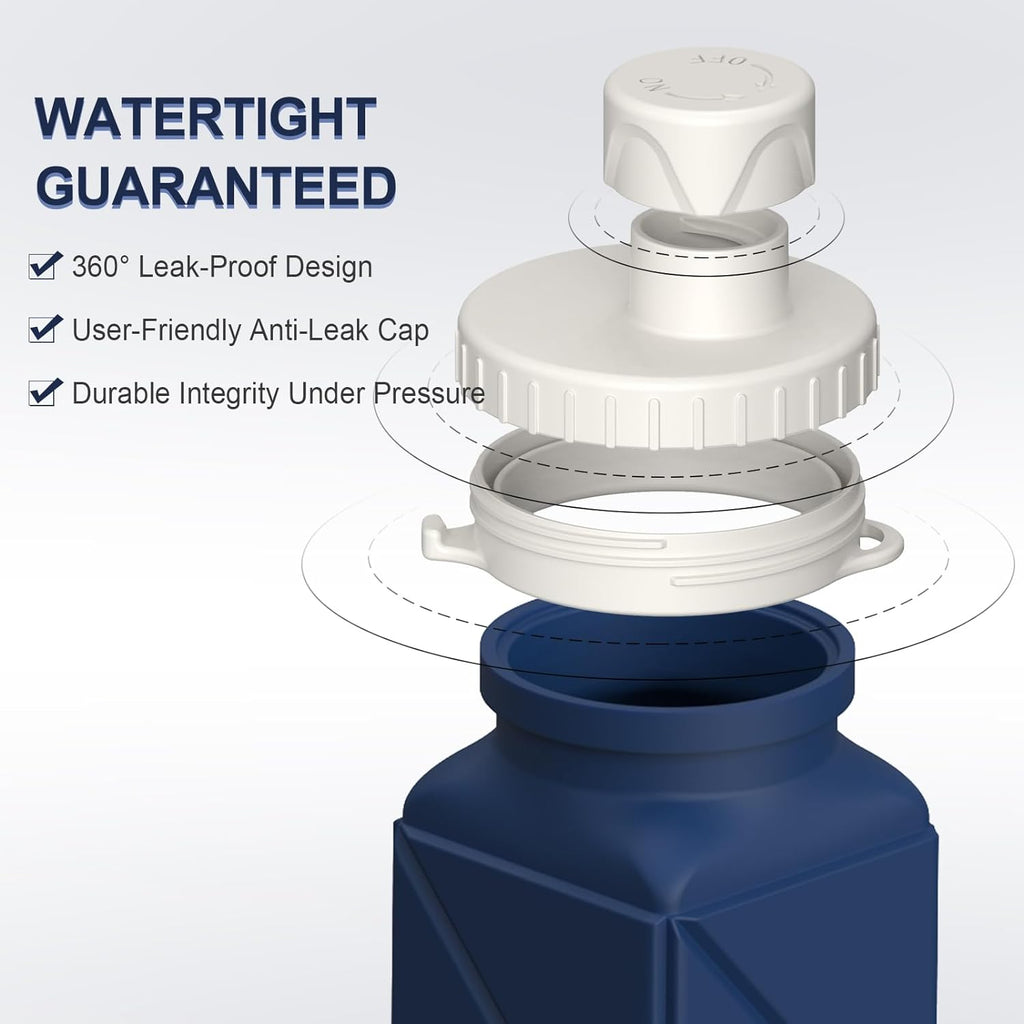 Collapsible Water Bottles 20.6oz, Silicone Foldable Portable Travel Water Bottle, BPA-Free, Leakproof Reusable for Traveling Camping Hiking Cycling Yoga Sports Outdoor, 1 Pack (Dark Blue)