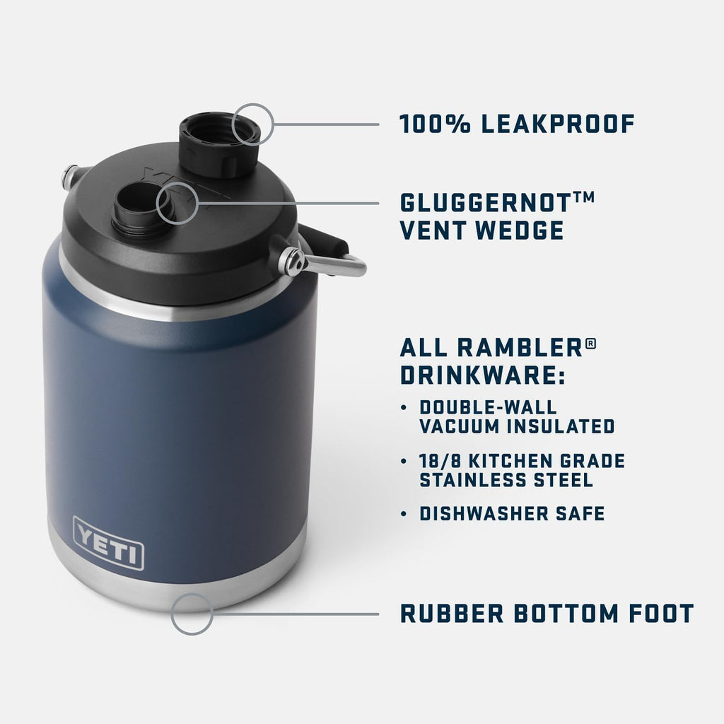YETI Rambler Half Gallon Jug 2.0, Vacuum Insulated, Leakproof, Stainless Steel with MagCap, Venom
