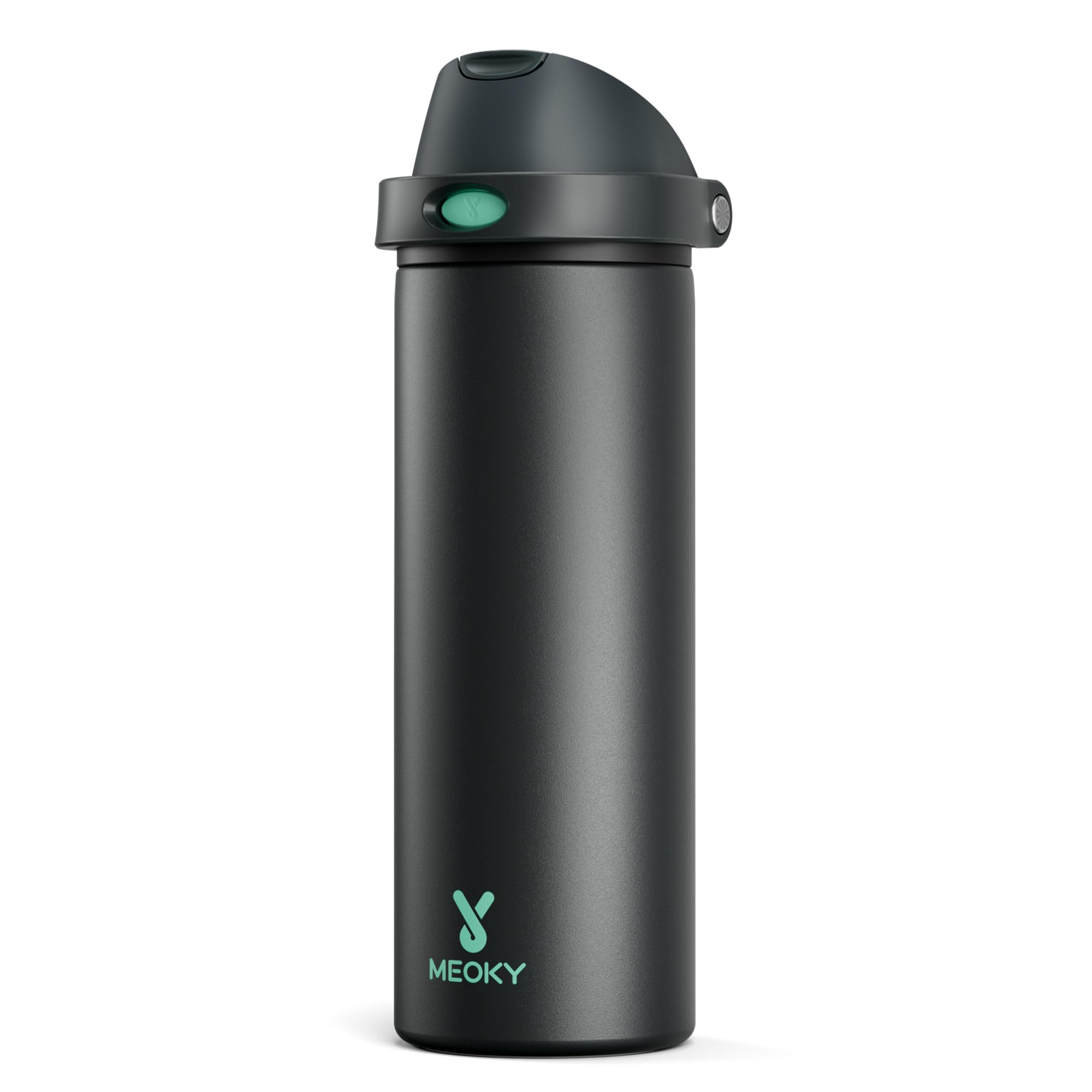 24 oz Insulated Water Bottle for Sports: Meoky Stainless Steel Water Bottle with 2-in-1 Straw and Spout Lid - Leak Proof, Cold for 24 Hours, Fits in Car Cup Holder, BPA-Free for Travel Gym, Night