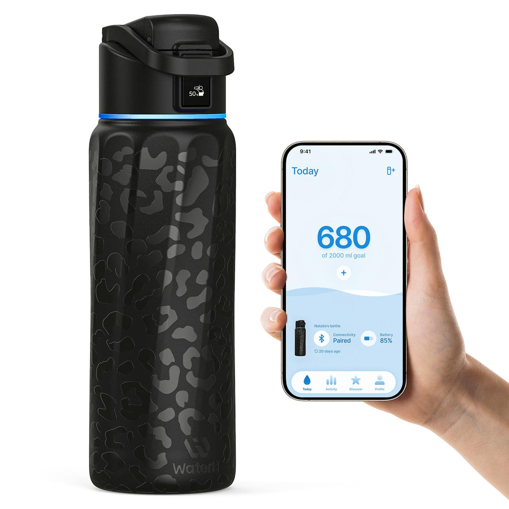 BOOST Smart Water Bottle with Reminder & Tracker, Double Wall Vacuum Insulated Bottles Stainless Steel, 32oz BPA-Free Wide Mouth for School, Gym, Office, Ideal for Mother's Day