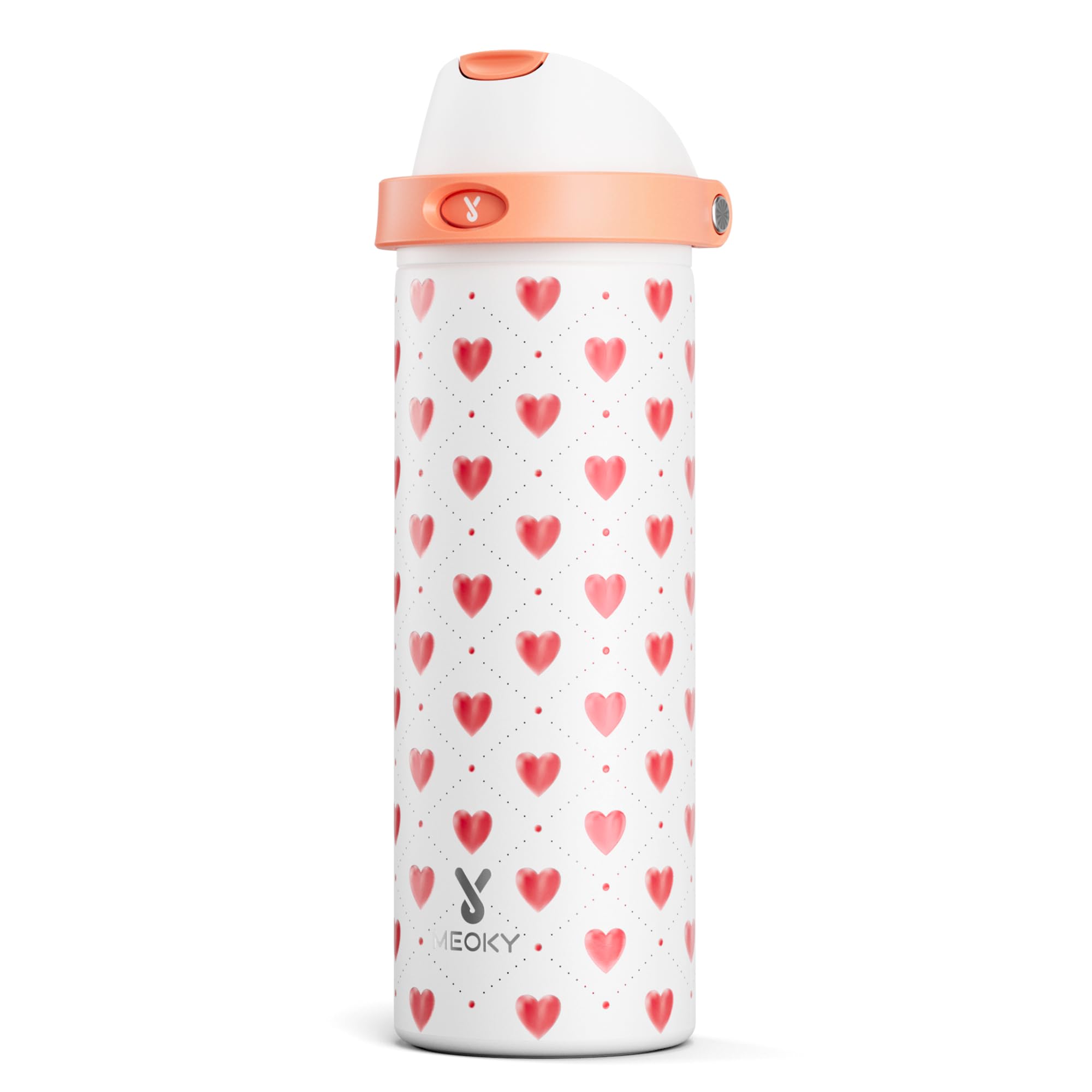 24 oz Insulated Water Bottle for Sports: Meoky Stainless Steel Water Bottle with 2-in-1 Straw and Spout Lid - Leak Proof, Cold for 24 Hours, Fits in Car Cup Holder, BPA-Free for Travel Gym, Night
