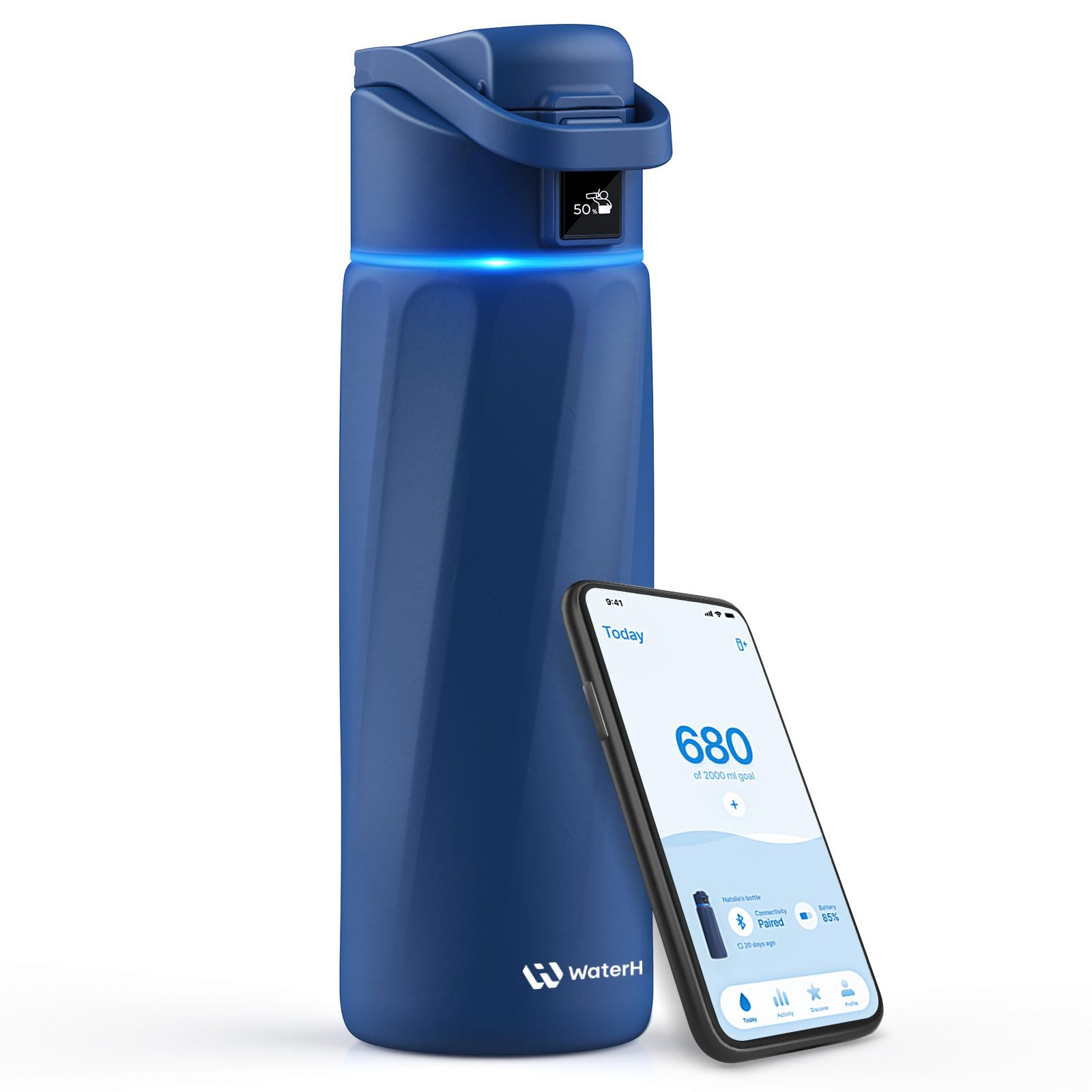 BOOST Smart Water Bottle with Reminder & Tracker, Double Wall Vacuum Insulated Bottles Stainless Steel, 32oz BPA-Free Wide Mouth for School, Gym, Office, Ideal for Mother's Day