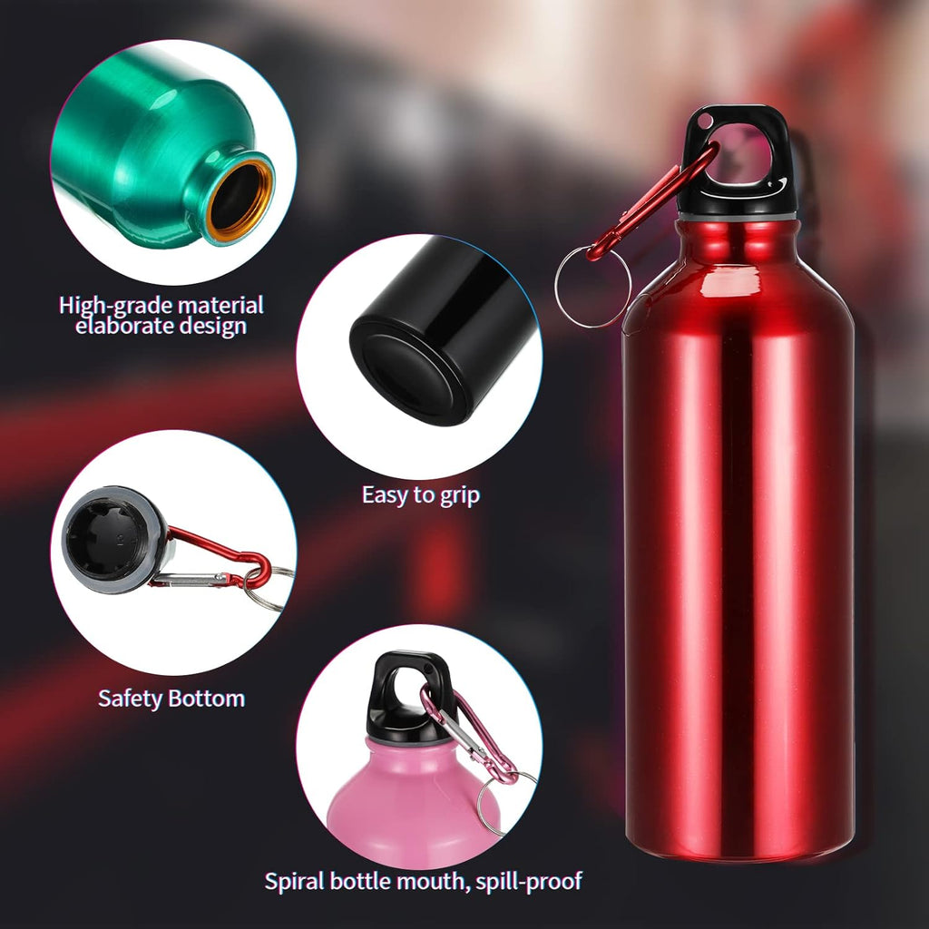 Yaomiao 36 Pcs Lightweight Aluminum Water Bottle Bulk 17 oz Leak Proof Bike Water Sports Bottles with Buckle and Twist Cap Team Reusable for Sports Gym Bicycle Camping (Fashion Tones)