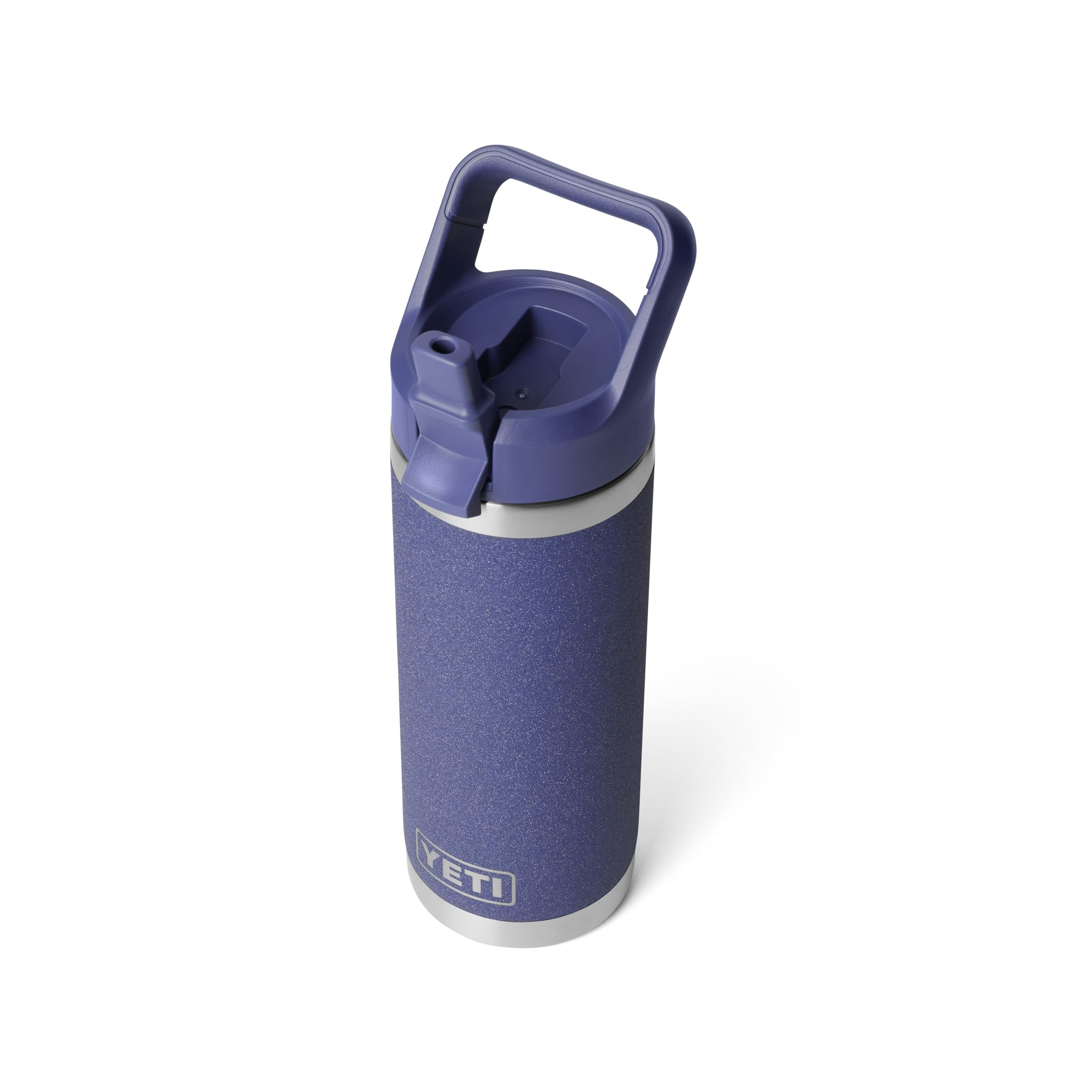YETI Rambler 18 oz Bottle, Vacuum Insulated, Stainless Steel with Color Matching Straw Cap, Rescue Red