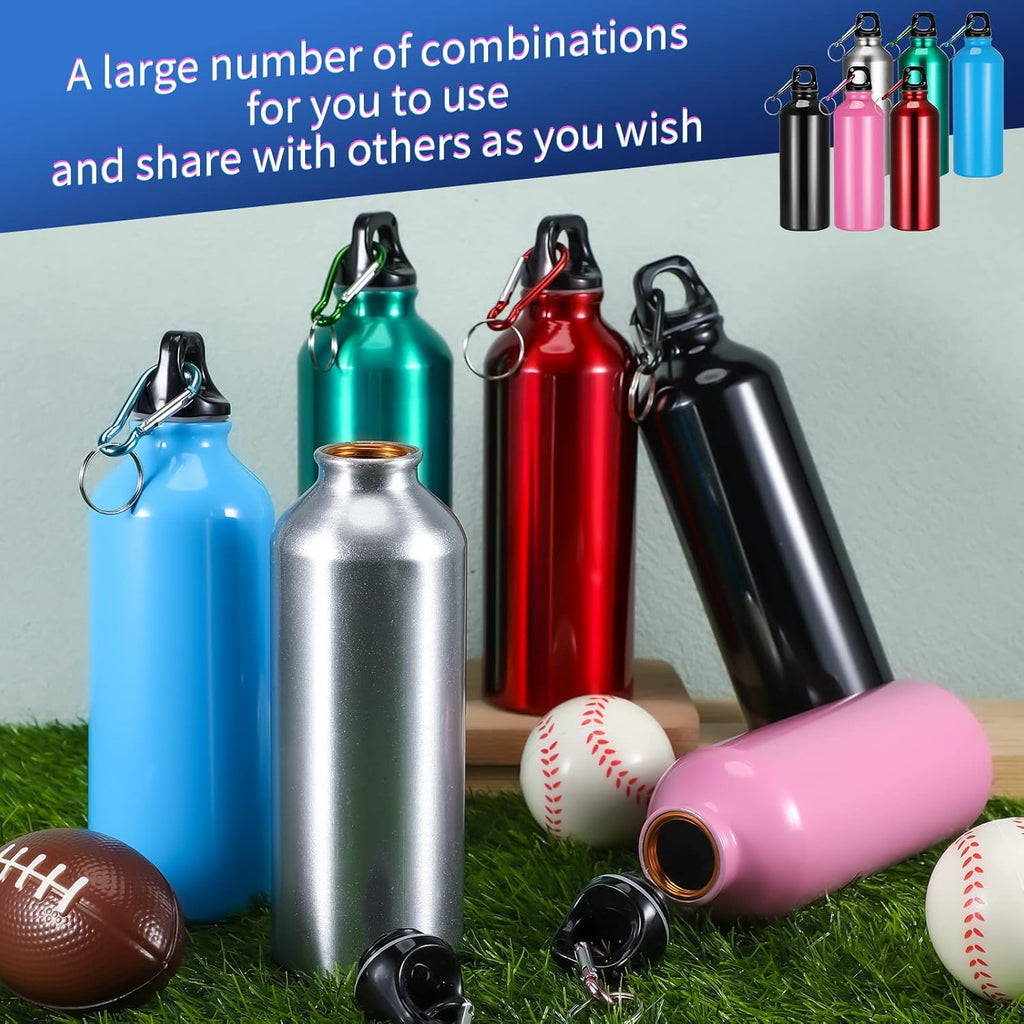 Yaomiao 36 Pcs Lightweight Aluminum Water Bottle Bulk 17 oz Leak Proof Bike Water Sports Bottles with Buckle and Twist Cap Team Reusable for Sports Gym Bicycle Camping (Fashion Tones)